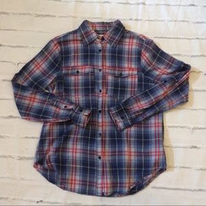 Eden & Olivia Plaid lightweight cotton blouse Size Large
